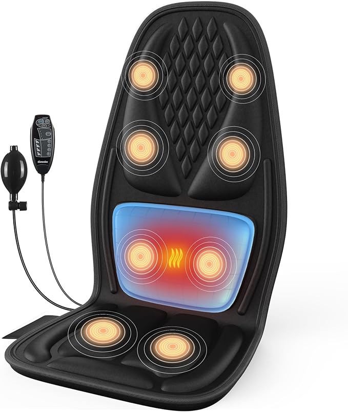 Back Massager with Heat with 8 Motors Massage Chair Pad Seat Massager with Back Traction for Full Body Massage Massage Cushion for Home/Office/Easter