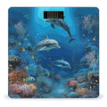 Underwater World Dolphins Coral Scale for Body Weight Anti-Slip Sturdy Tempered Glass Weighing Machine Highly Digital Accurate Bright LCD Bathroom Scale for Household Gift