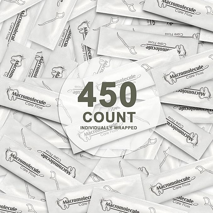 450 Count Unflavored Dental Floss Picks Individually Wrapped Travel Dental Flossers