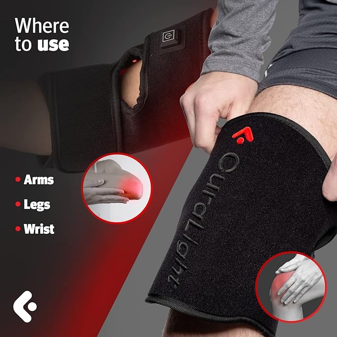 Red Light Therapy for Knee Pain Infrared Light Therapy 660nm &amp 850nm Shoulder and Joint Pain Back Pain Relief Red Light Therapy Pad for Shoulder Pain Wrap Knee Brace Device Rechargeable