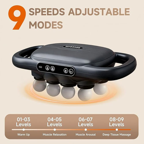 16-Head Massage Gun Set Deep Tissue Percussion Massager Electric Muscle Massager with 9 Adjustable Speeds Portable for Home Gym Office Travel (Black 16-Head)