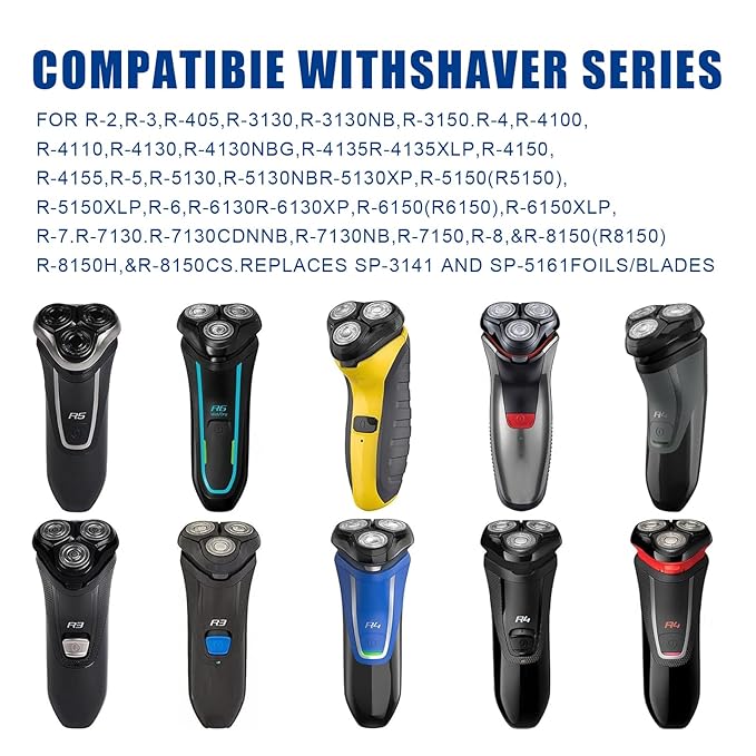 Rotary Replacement Shaver HeadCompatible with Remington Shaver SeriesforR3R4R5R6R7R8SP-3141 and SP-5161 Foils (Black-1 PC)