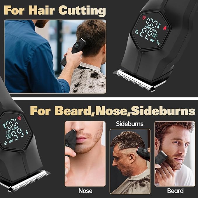 JFX Men's Beard Trimmer Electric Shaver Razor Premium Facial Hair Groomer 5 in 1 Beard Grooming Kit for Mustache Body Nose and Facial Gifts for Men