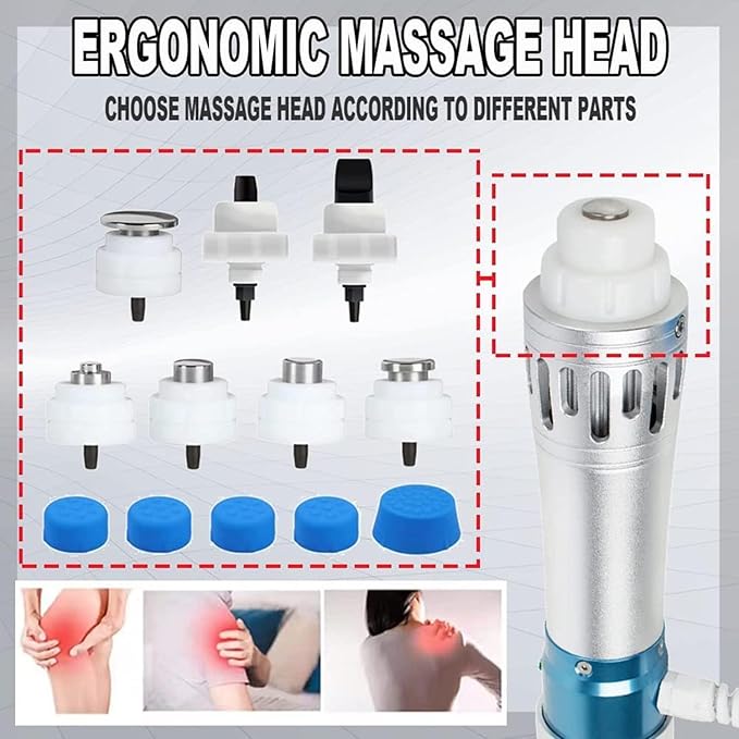 KLUFO Shockwave Therapy Machine Shock Wave Electromagnetic ED Treatment Pain Relief Deep Muscle Massager Relax Device for Erectile Dysfunction with 7 Massage Head
