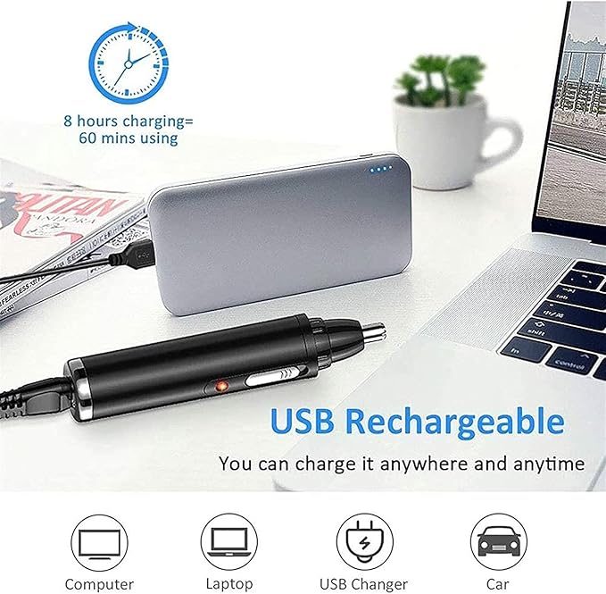 Ear and Nose Hair Trimmer Trimmer &amp Detailer for Hygienic Grooming with Rinseable Interchangeable Heads for Eyebrows Nose Ears Unisex