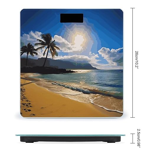 Hawaii Beach Scale for Body Weight Smart Scales Digital Bathroom Scale High Precision Weighing Scales with Large Display Weighing Machine for People