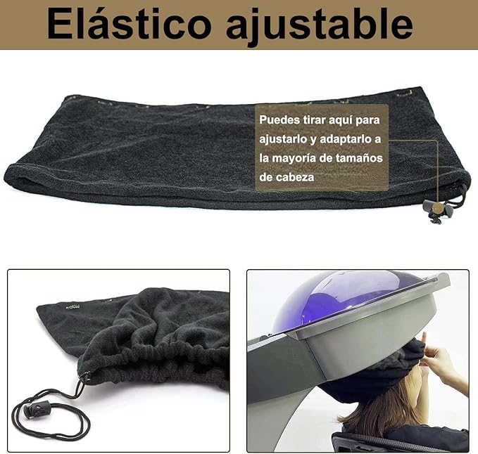 Hair Steamer Use With Shampoo Bowl Hair Wash Reclining Chair Micro Mist Hair Steamer Mister Hooded Hair Care Proffessioanl (10pcs Black Hood)