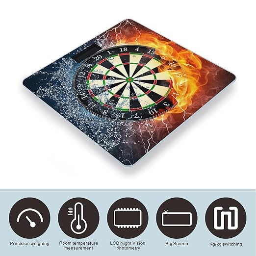Darts Board Scale for Body Weight Digital Bathroom Scale Precision Smart Weighing Scales with Clear LED Display Accurate High Precision Scales Weighing Machine
