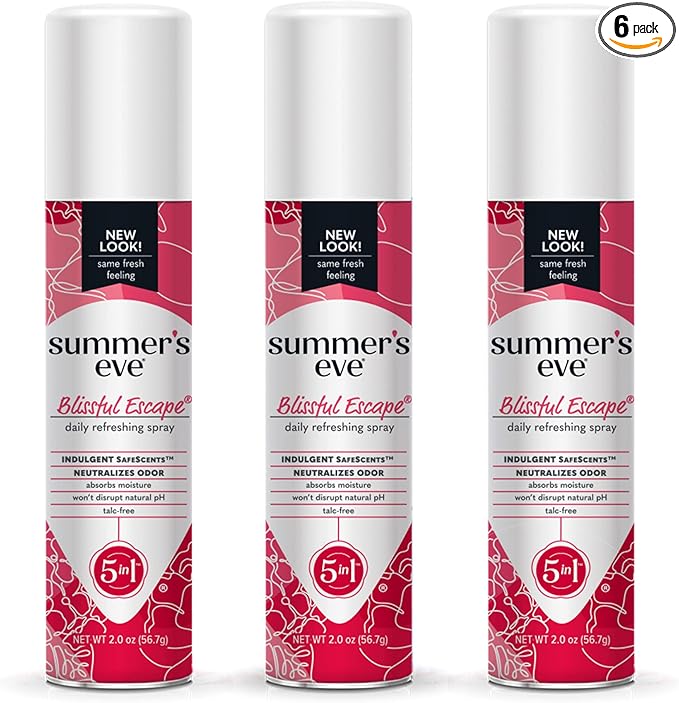 Summer's Eve Baby Powder &amp Blissful Escape Daily Feminine Sprays 2 oz 3 Packs Each
