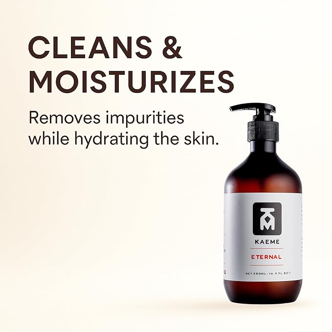 KAEME.COM ETERNAL African Black Soap Body Wash-Deep Cleansing &amp Moisturizing With Natural AntioxidantAntifungal Hydrating Formula for Sensitive Acne-Prone SkinSulfateParaben Free(500mL /16.9Fl