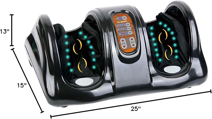 Carepeutic KH385L-B Deluxe Hand-touch Kneading Rolling Shiatsu Foot Massager for Tension and Fatigue Relief Black