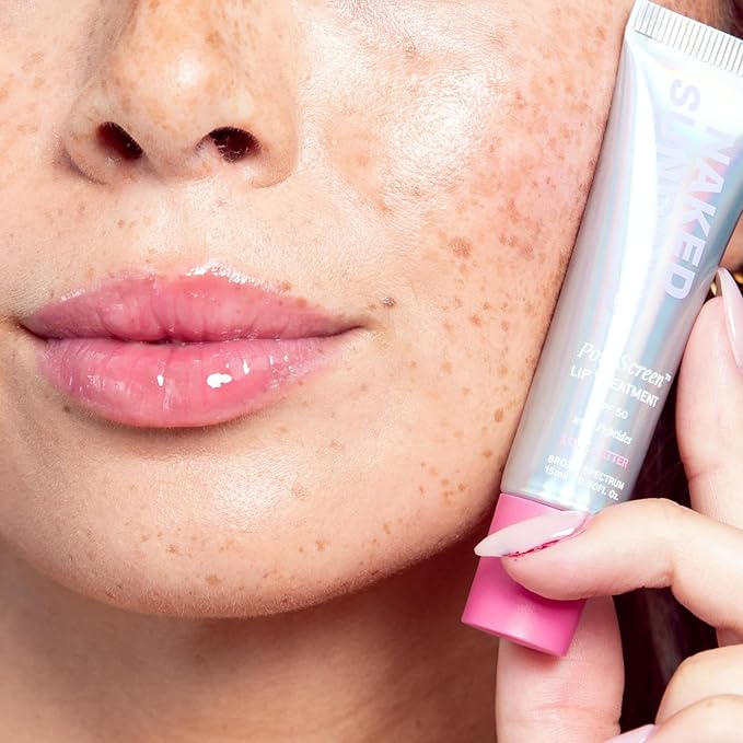 Naked Sundays Poutscreen SPF 50 Lip Treatment – Hydrating Lip Balm with Broad Spectrum Glossy Non-Sticky Finish Nourishing Lip Care with Peptides for Protected Lips - 15ml (Love Letter)
