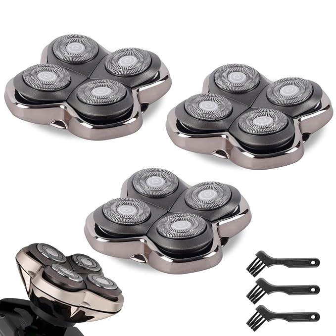 Replacement Head Compatible with Pitbulls Gold PROSilver PRO Platinum PROButterfly Kiss PRO - Hypoallergenic Stainless Steel Shaver Foil Replacement - 4D Floating Razor Blades 3 Pack