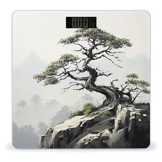 Pine on Mountain Slope Smart Scale for Body Weight Accurate Bathroom Scale with LED Display Digital Weight Scales Weighing Machine High Precision Scales for Bath Home