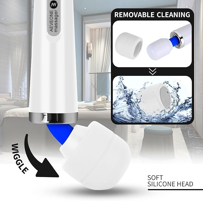 Wired Powerful Handheld Wand Massager Strong Personal Vibration Massage for Sports Recovery Back Muscle Aches Whole Body Pain (White)