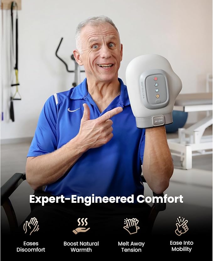 BOB AND BRAD Hand Massager with Heat and Compression Individual Fingers FSA-HSA Eligible Cordless Portable HandSpa Prime Hand Massager for Arthritis and Carpal Tunnel Pain Relief 5 Intensities