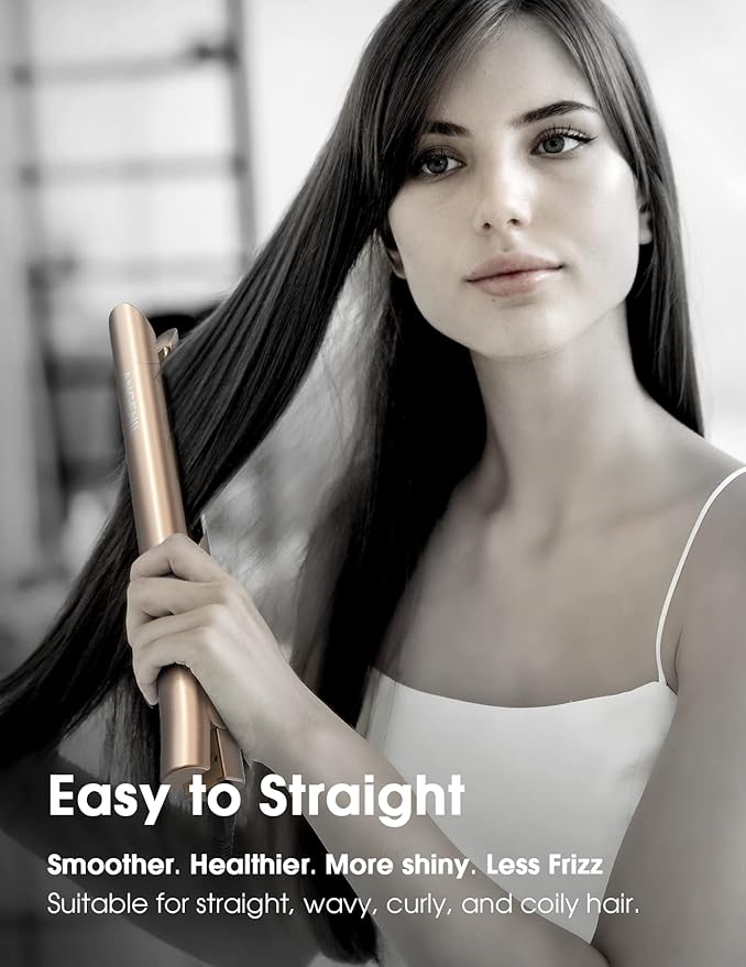 ANGENIL Nano Titanium Flat Iron Straightener and Curler 2 in 1 Fast Heating Dual Voltage 1 Inch Styling Iron for All Hair Types