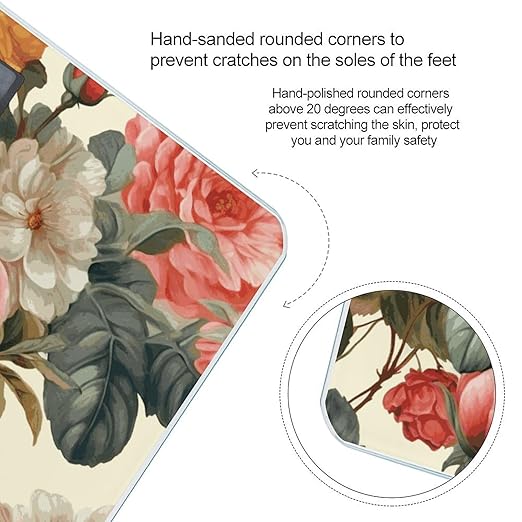 Vintage Floral Bathroom Scale Weight Scale for Body WeightHighly Accurate Digital Weighing Machine Clear LED Display Digital Bathroom Body Scale 400lb/182kg