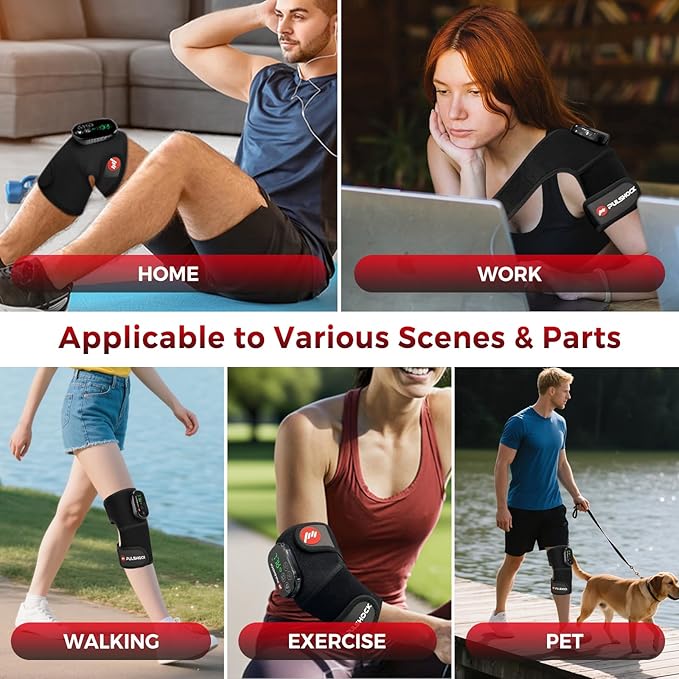 Ergonomic Red Light Therapy for Knee with HeatingCordless 5000mAh Rechargeable Heating Pad Knee Brace for Joint660nm &amp 850nmGifts for Women &amp Men