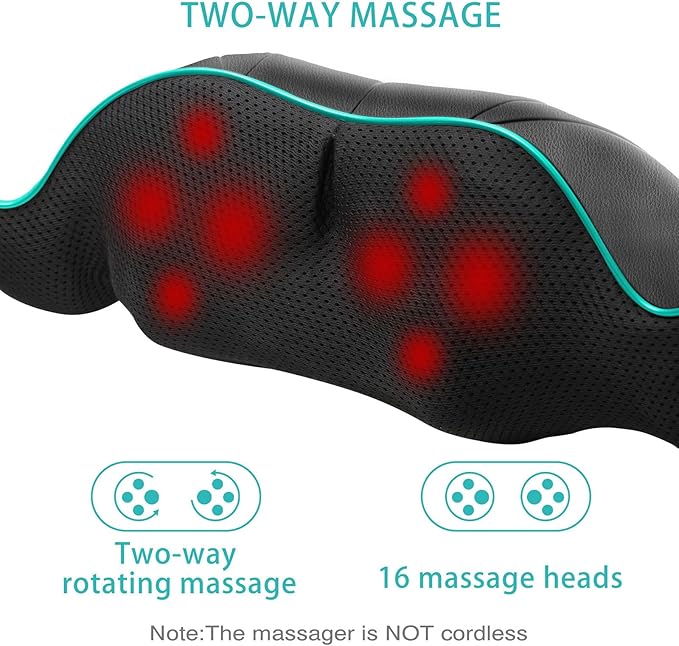 AERLANG Fathers Day Dad Gifts Neck MassgerShiatsu Neck and Back Massager with Heating Neck and Shoulder Massager Deep Kneading Pillow for Massage Home Office Car Use Gifts for Women Men Dad Mom