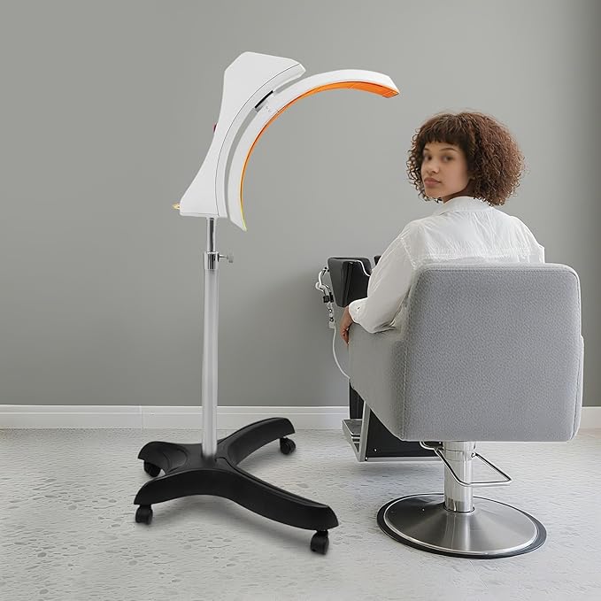 Professional Standing Hair Dryer 850W Vertical Hair Color Processor Floorstanding Head 360° Rotation Multifunctional Hair Dryer for Homes Beauty Hair Salons with 4 Wheels (White)