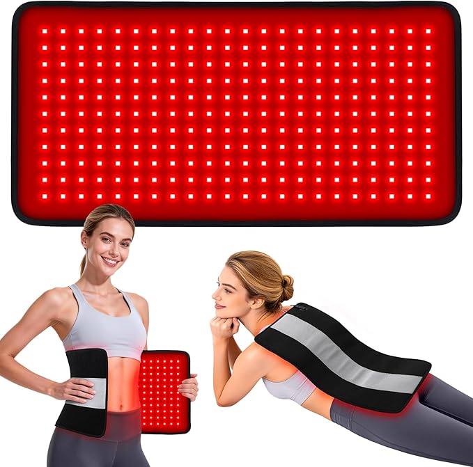 Red Light Therapy Pad for Body 24x12 Near Infrared Light Deep Therapy Wrap for Back Shoulder Waist Pain Relief Red Light Therapy Belt with 242 LEDs (660nm &amp 850nm) 3 Modes/5 Power