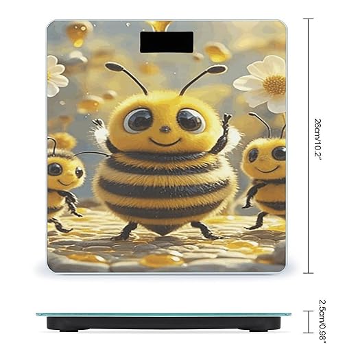 Cute Bees Honey Scale for Body Weight Smart Scales Digital Bathroom Scale High Precision Weighing Scales with Large Display Weighing Machine for People