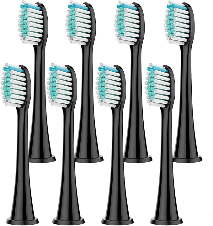 Compatible for Philips Sonicare 8Pcs Replacement Brush Heads - DiamondClean HX3/HX6/HX9 Series HX6064(8Pcs Black)