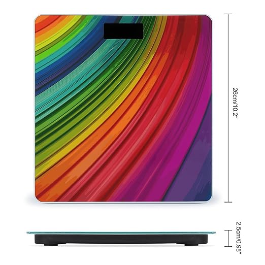 Rainbow Color Stripe Weight Scale Digital Electronic Scales Bathroom Scale Larg LCD Backlight Display High Precision MeasurementsTempered Glass
