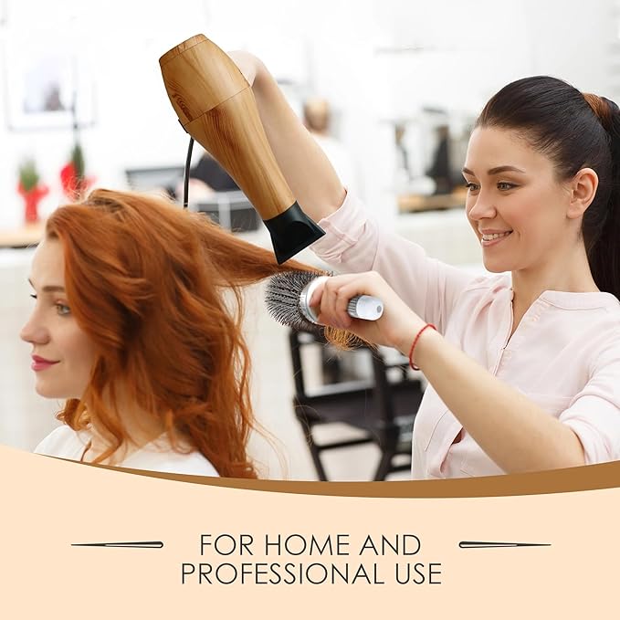 Mr Big Eco Pro Wood Grain Hair Dryer – Innovative Wood Look Design Multiple Speed &amp Heat Settings Cool Shot Button 2 Concentrator Nozzles – Fast Drying Frizz Control