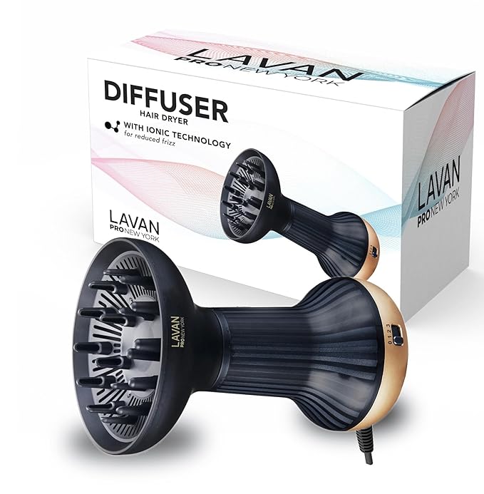 Diffuser Hair Dryer for Curly Hair – Ionic Technology Hair Dryer with Adjustable Heat &amp Speed Settings for Frizz-Free Defined Curls Lightweight Hair Dryer Wavy And Curly Hair