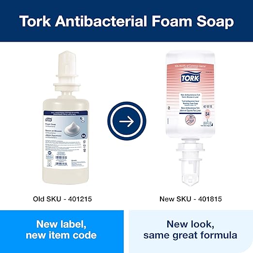 Tork Antibacterial Hand Washing Foam Soap S4 Helps with hand hygiene 6 x 1L 401815 (formerly 401215)