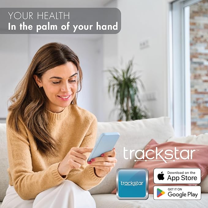 Trackstar Wide-Platform Black Digital Weight Scale | 550 lb Weight Capacity | Trackstar Monitoring App | Bluetooth iOS &amp Android Compatible | Measure Track and Share Results