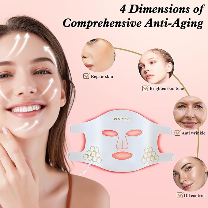 LED Light Therapy Mask Portable LED Light Therapy Mask Device White