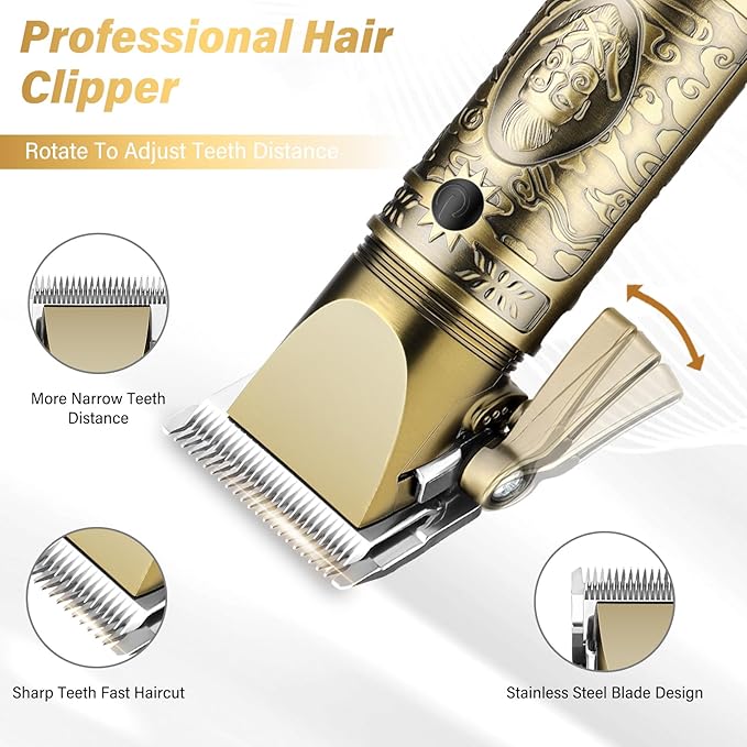 GSKY Hair Clippers for Men Professional Beard Trimmer Kits &amp Sets Cordless Mens Hair Trimmer Electric Shavers Haircutting Machine with LED Display for Barber