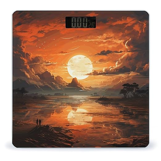 Orange Sky Scale for Body Weight Precision Bathroom Weighing Scales with Back Lit LCD Display Sturdy Tempered Glass Body Weight Scales Digital Bathroom Scale 400lb