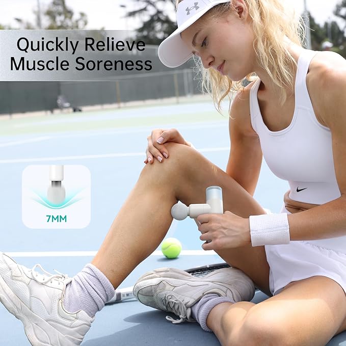 Opove M3 Mini Massage Gun for Back Pain Relief with Facial Mode 7mm Amplitude 4 Vibration Levels Ultralight Portable and Rechargeable Fascia Gun Active Recovery Women Presents