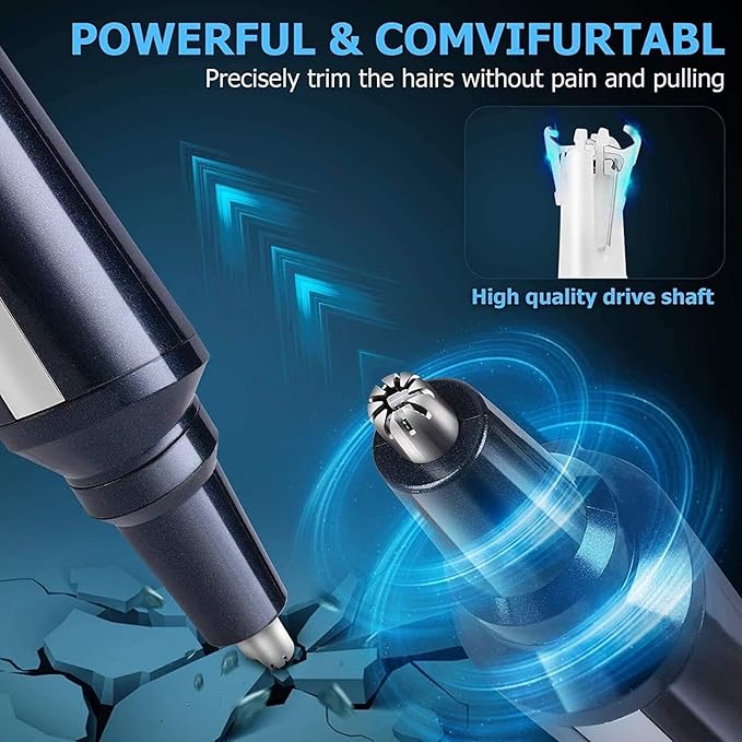 Ear and Nose Hair Trimmer Clipper - Professional Painless Eyebrow and Facial Hair Trimmer for Men and Women Rechargeable Waterproof Dual Edge Blades for Easy Cleansing