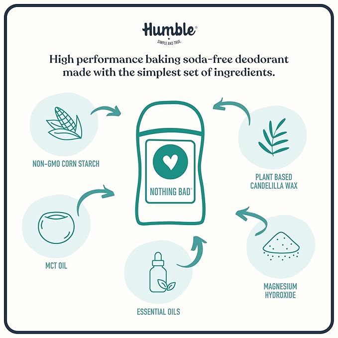 HUMBLE BRANDS Aluminum-Free Deodorant Vegan and Cruelty- free Formulated for Sensitive Skin Simple &amp Sensitive Vegan Lavender Vegan Rose Vegan Unscented) Pack of 3