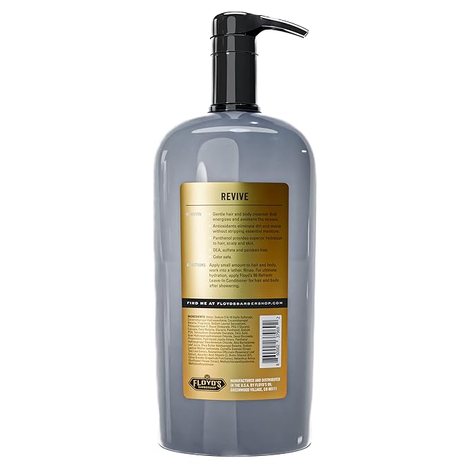 Floyd's 99 Revive 3 in 1 Men's Body Wash - Men's Shampoo Body Wash &amp Face Wash All-in One - Triple Action Formula - Moisturizing - 33 oz.