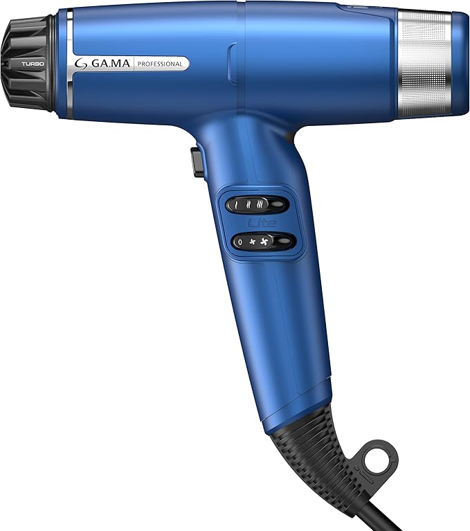 GA.MA iQ LITE Perfetto Hair Dryer with 110000 RPM Intelligent Brushless Motor Dual Filter Oxy-Active Technology Blue