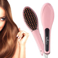 Hair Straightener Brush Detangling Styling Digital Comb Ceramic Quick Heating Straightening Irons Brushes