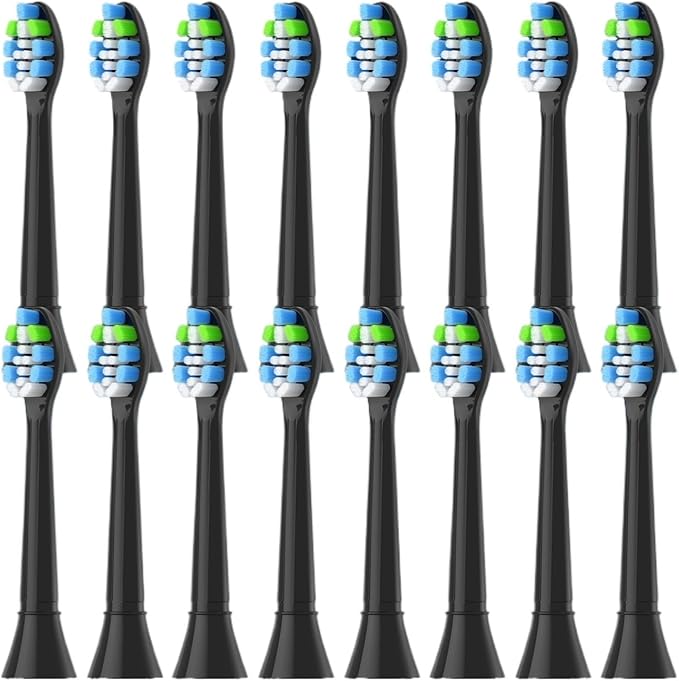 4-16Pack Replacement Toothbrush Heads Compatible for PhilipsSonicare Electric Tooth Brush Electric Tooth Brush Refill(16pcs Black)