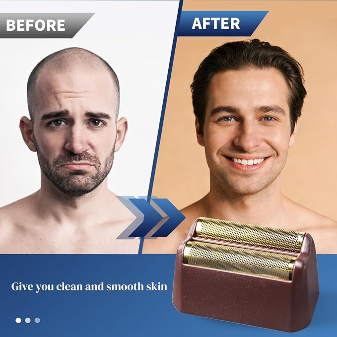 2 Pack Professional 5 Star Series Finale Shaver Replacement Foil and Cutter Bar Assembly Compatible with wahl Shaver Foil 7031-100 7043-100 Super Close Shaving Replacement HeadsRed