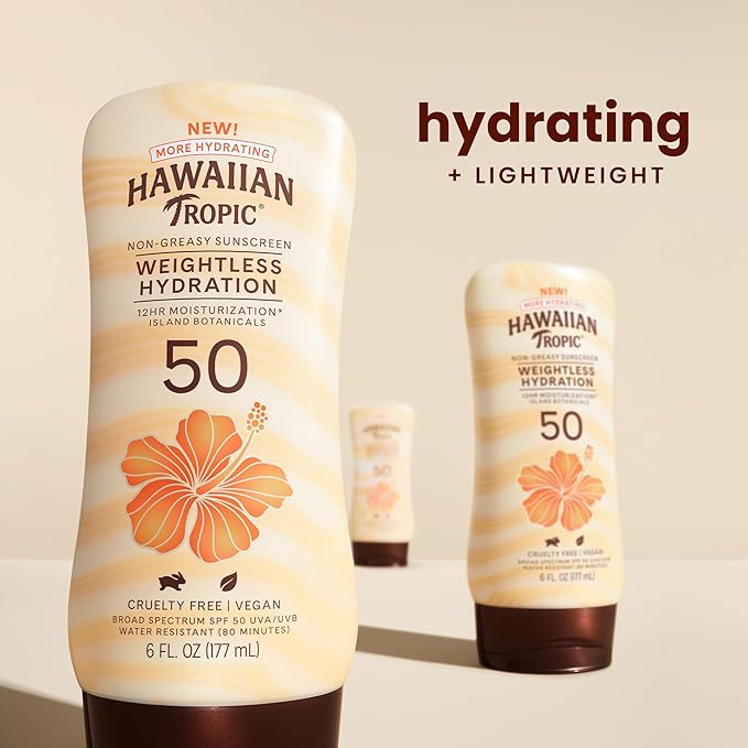 Hawaiian Tropic Weightless Hydration Non-Greasy Sunscreen SPF 50 6 fl oz (177 ml)