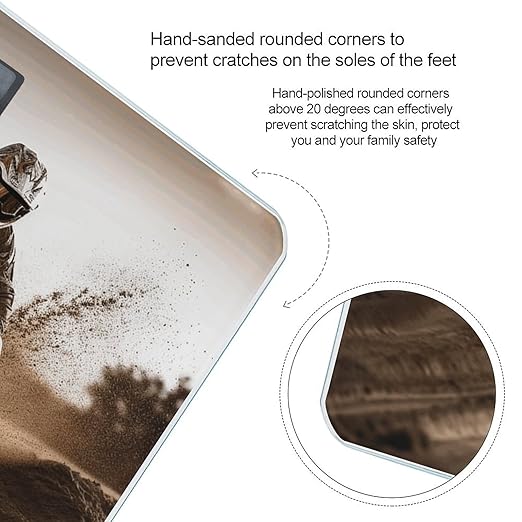 Motocross Scale for Body Weight High Precision Digital Weight Scales with LCD Display Anti-Slip Sturdy Slim Tempered Glass Bathroom Scale for Home Use