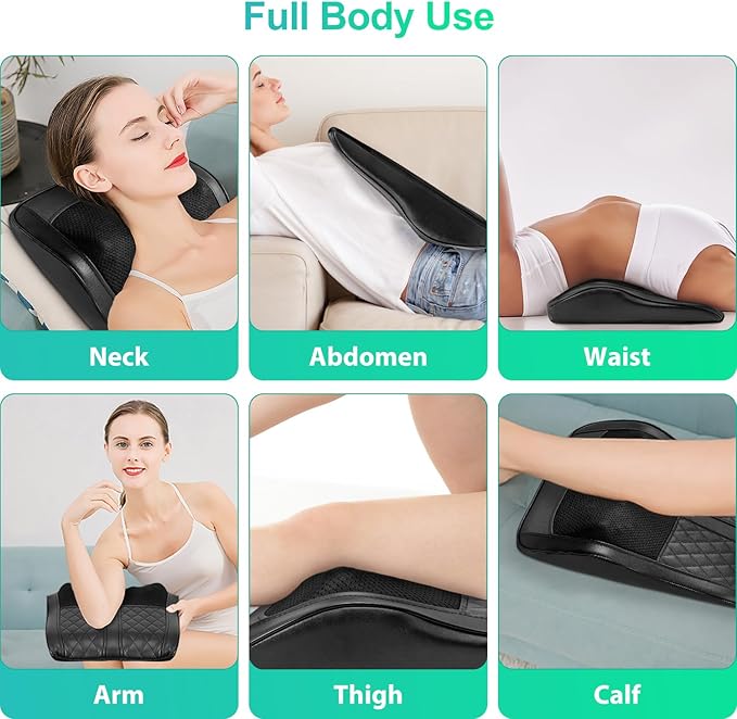 Back Massager for Back Pain Deep Tissue Shiatsu Neck and Back Massager with Heat 3D Kneading Massage Pillow for Shoulder Leg Gifts for MenWomen