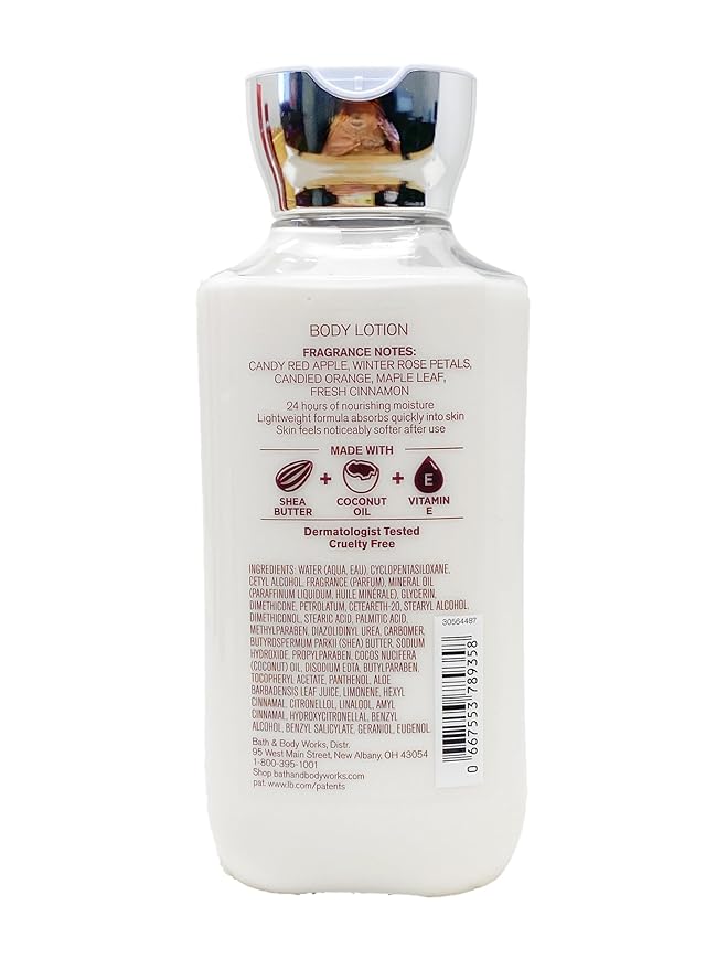 Bath &amp Body Works Winter Candy Apple - Moisturizing Body Wash Fine Fragrance Mist and Mosturizing Body Lotion - with a Cherry On Top Bar Soap