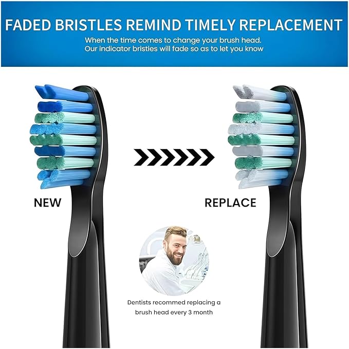 Replacement Toothbrush Heads Compatible with COSOUL Electric Toothbrush Soft Bristle Nozzles Deeply Clean(8PCS White)