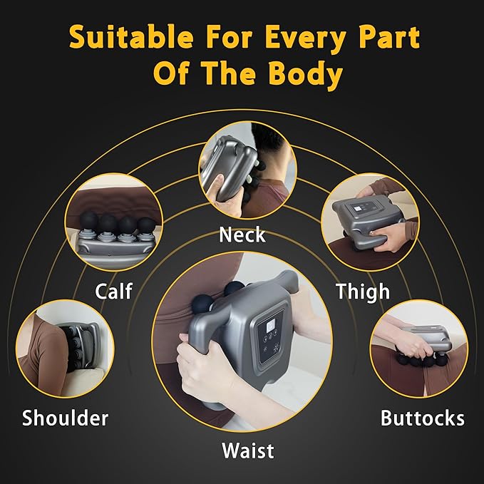 24 Head Massage Gun Set Deep Tissue Percussion Massager 9 Modes 99 Intensities Massage Gun for Legs Shoulders Back Body Muscle Pain Relief Massage Gun Deep Tissue